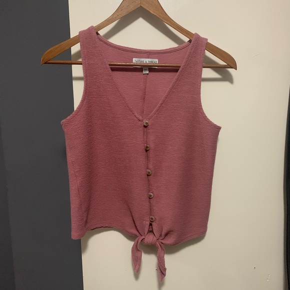 Madewell Texture & Thread Tank with Front Tie - Picture 1 of 4